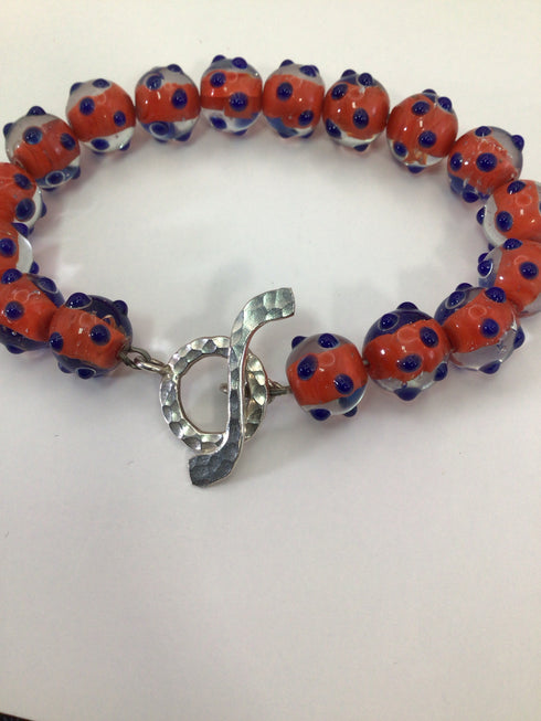 Murano Glass Lampwork Bead Bracelet